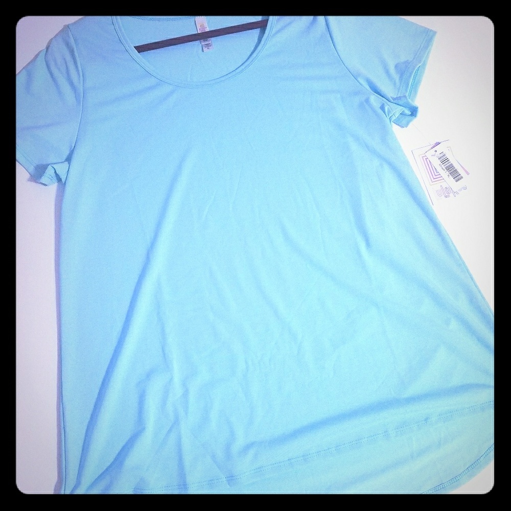 Solid light aqua Lularoe Classic T